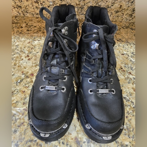 Harley Davidson Women's Size 10 Tracey Black 4 Inch Motorcycle Boots  D84496 - Picture 4 of 7
